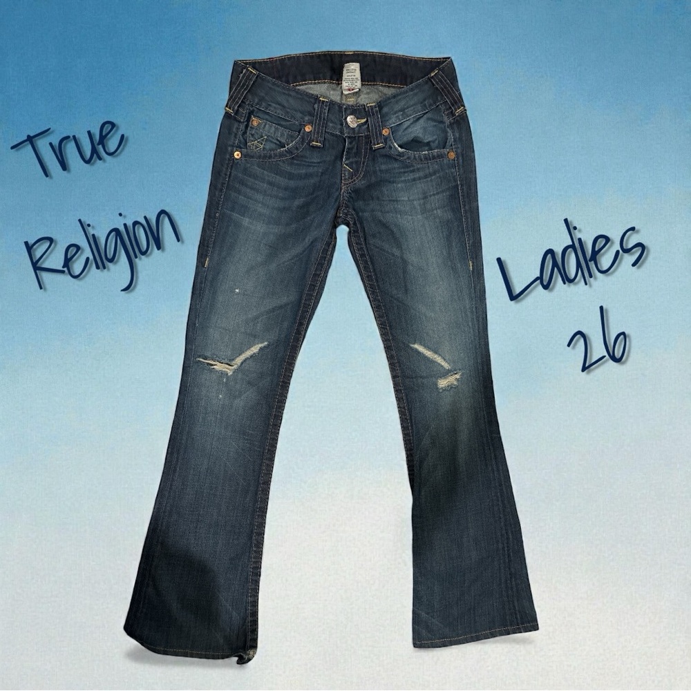 True Religion Distressed Bootcut Jeans – Women’s Size 26